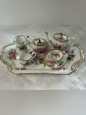 Hammersley Miniature tea set. Oakley miniature cup and saucer